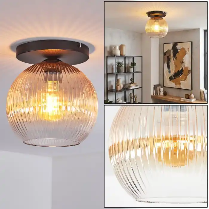 Koyoto Plafones, Luminarias esféricas 25 cm Colores ámbar, Transparente, 1 luz Envío Exprés