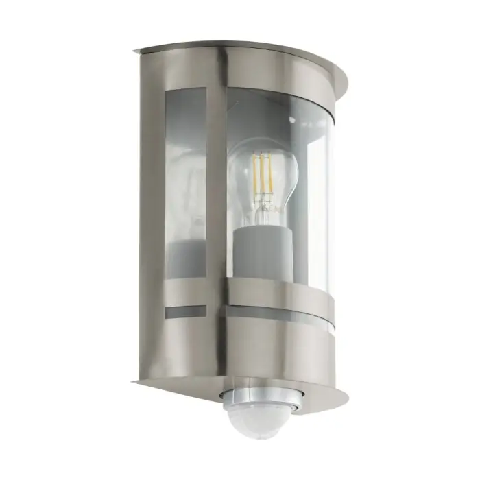 Ocasión Especial Eglo TRIBANO Aplique para exterior Color acero inoxidable, 1 luz, Sensor de movimiento