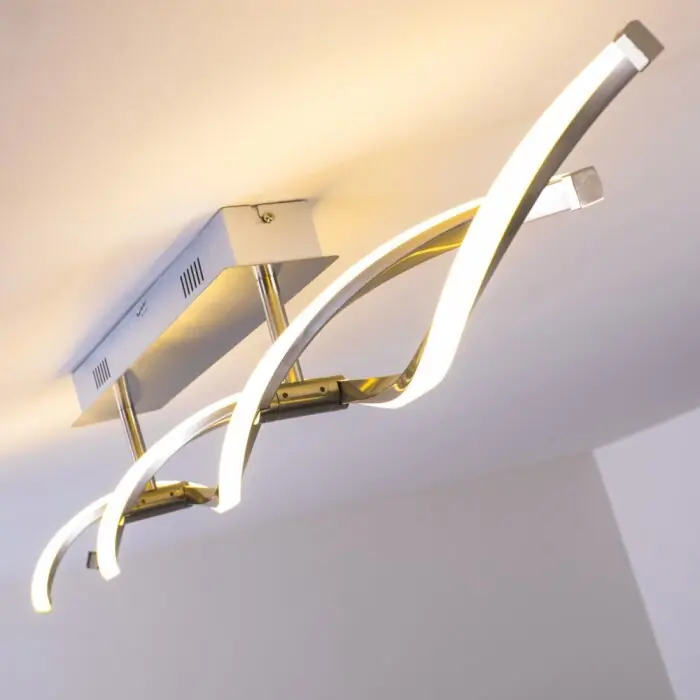 Paul Neuhaus POLINA Lámpara de techo LED Color acero inoxidable, 2 luces Ocasión Especial