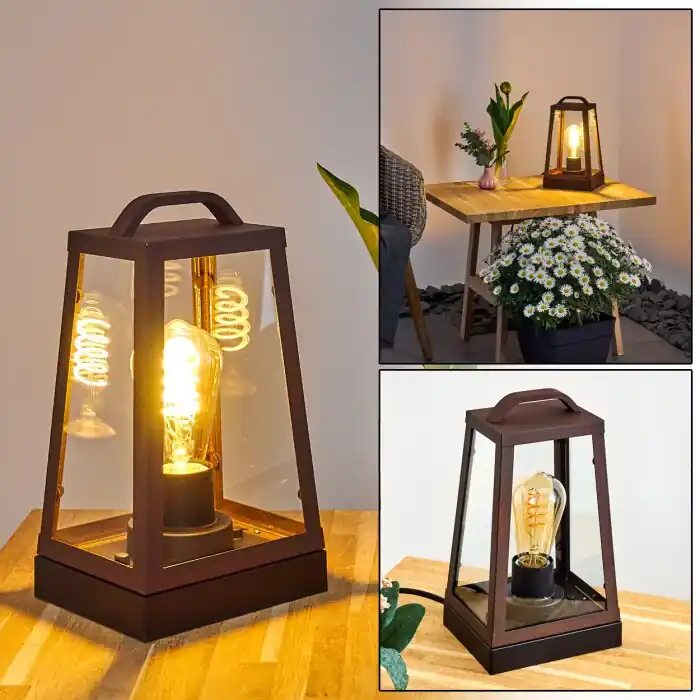 Zakopane Lámpara de mesa Color óxido, Negro, 1 luz Súper Precio