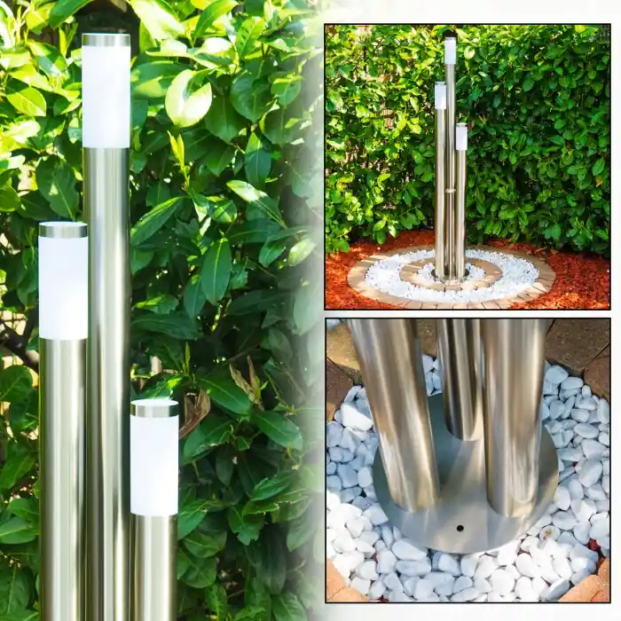 Últimas Unidades Trones Poste de Jardín Color acero inoxidable, 3 luces