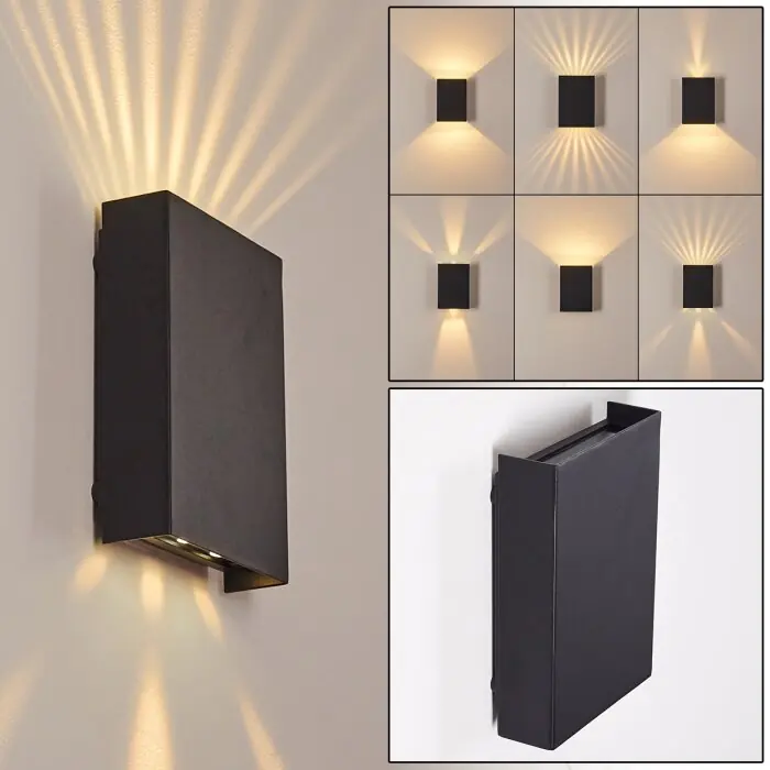 Benin Aplique para exterior LED Negro, 2 luces Económico