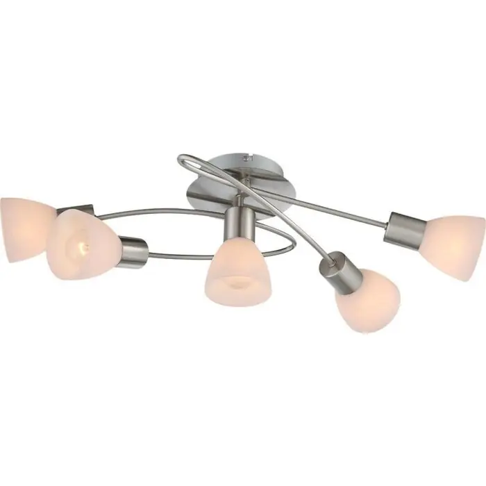 Globo Lámpara de techo Níquel-mate, 5 luces Envío Exprés