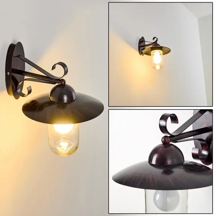 A Buen Precio Maidiswil Aplique para exterior marrón oscuro, 1 luz