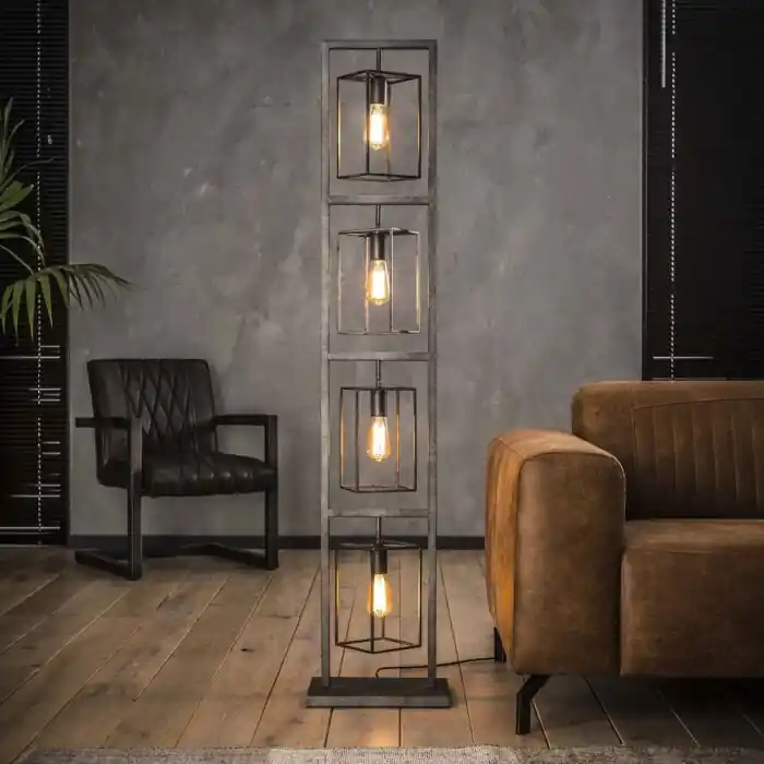 Westbroek Lámpara de Pie Plata, 4 luces Más Vendido