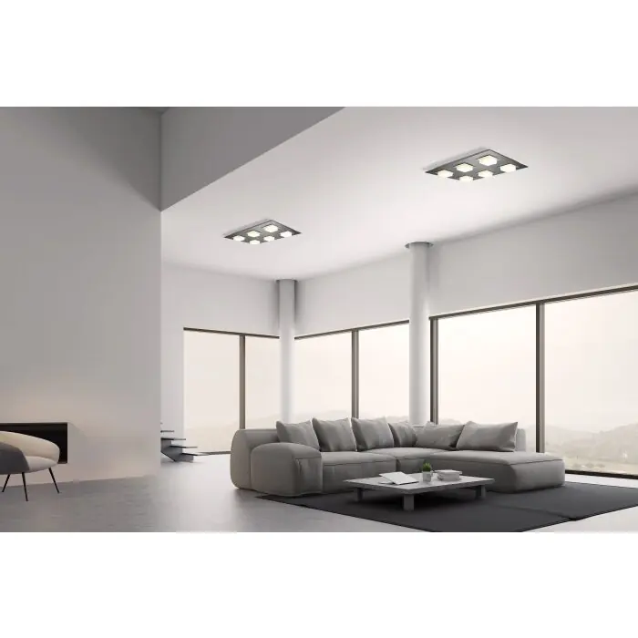 Grossmann BASIC Lámpara de Techo LED Negro, 6 luces Envío Inmediato