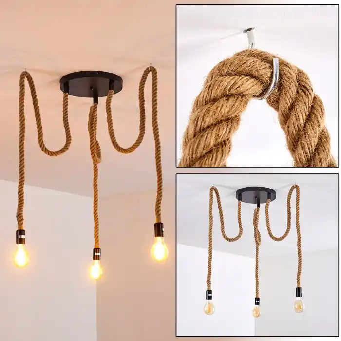 Lámpara Colgante Riekje Marrón, Negro, 3 luces Mejor Precio