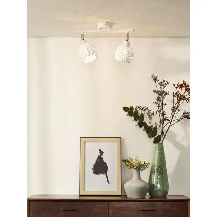 Lucide TAHAR Lámpara de Techo Blanca, 2 luces Precio Económico
