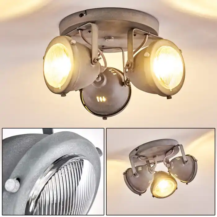 Oferta De Temporada Glostrup Lámpara de Techo LED Gris, 3 luces