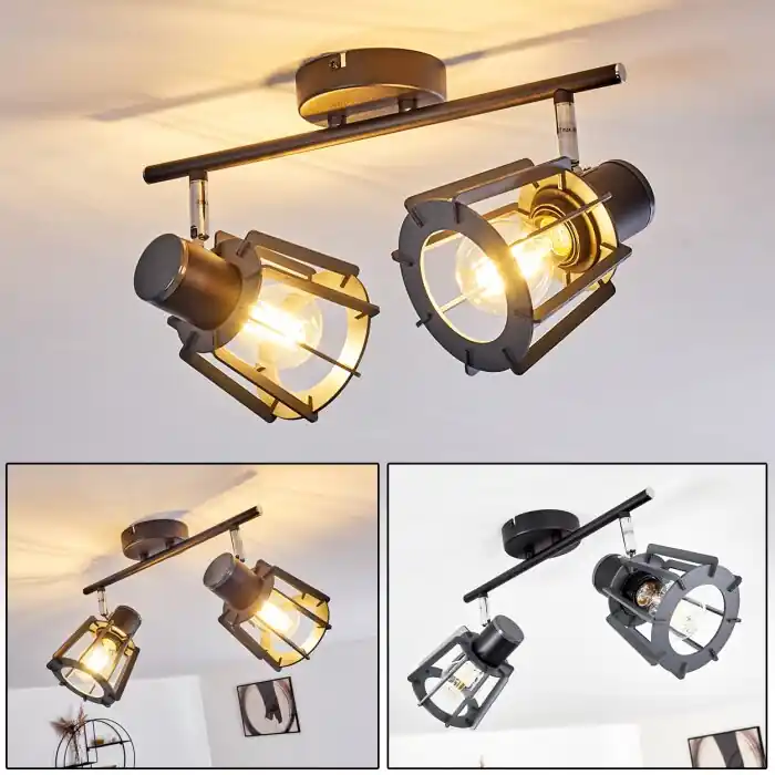 Rieti Lámpara de Techo Negro, 2 luces Venta Final