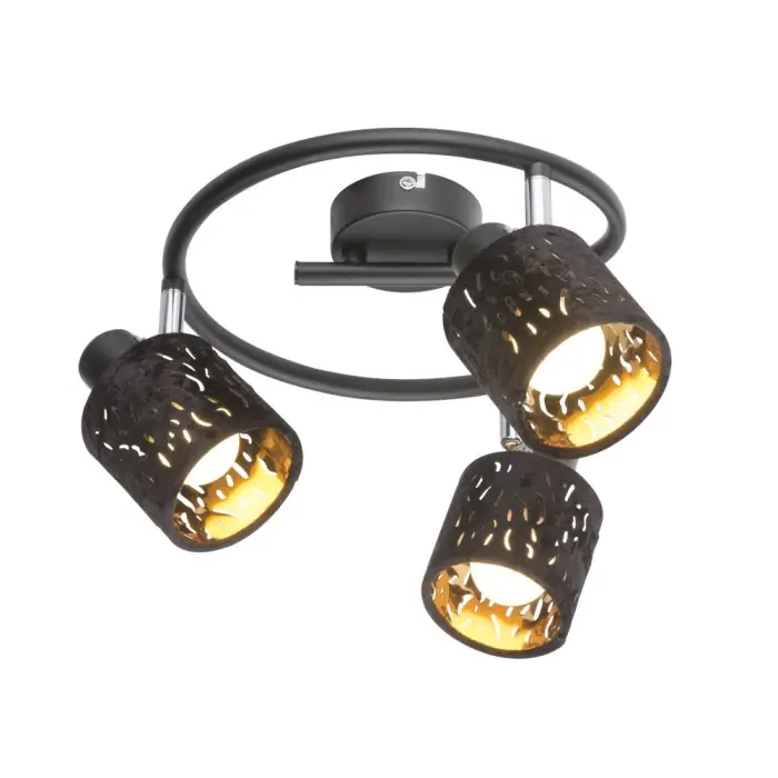 Venta Final GLOBO TROY Proyector Negro, 3 luces