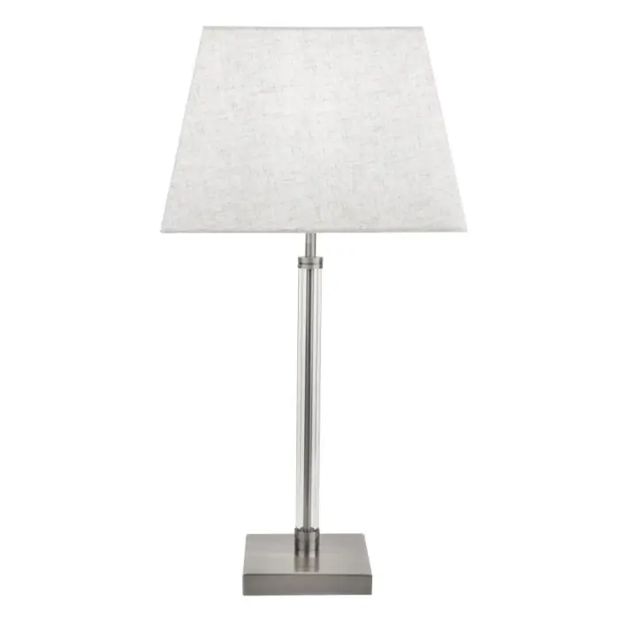 Lámpara de Mesa Searchlight SIENA Níquel-mate, Transparente, claro, Blanca, 1 luz Ordenar Ahora Mismo