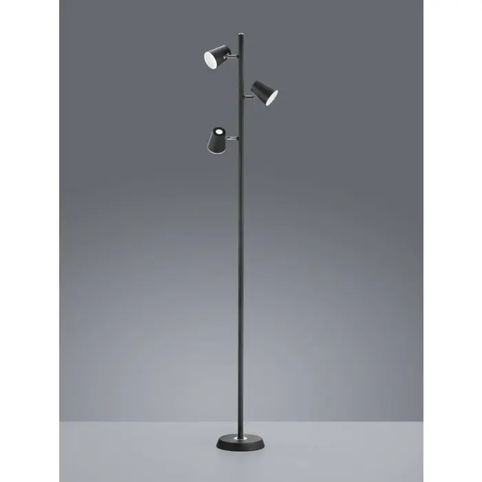 Trio NARCOS Lámpara de Pie LED Negro, 3 luces Envío Exprés