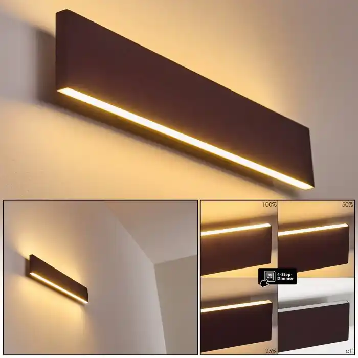 A Buen Precio Obion Aplique LED Color óxido, 2 luces
