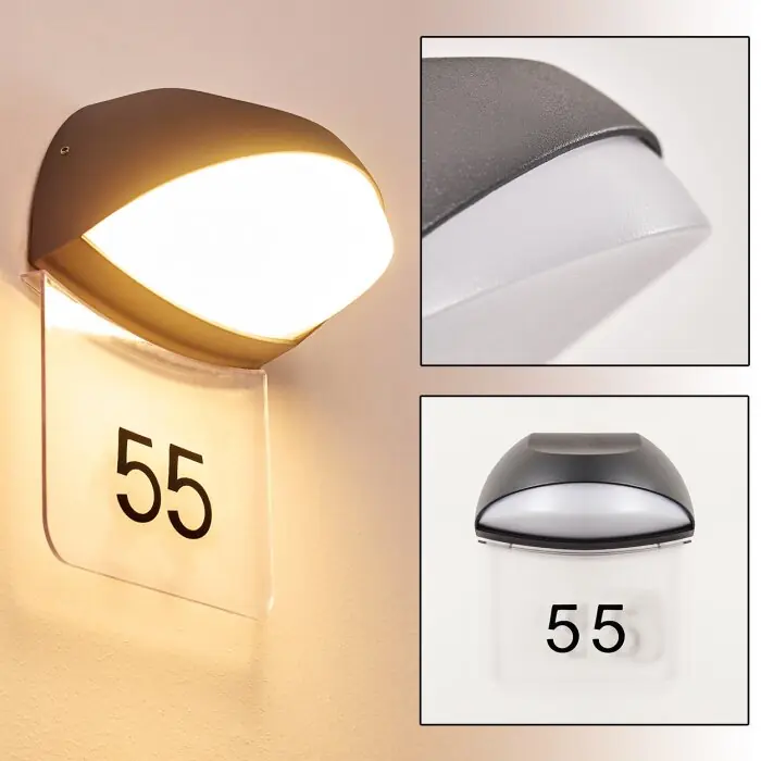 Venta Final Tanguro Número de casa iluminado LED Negro, 1 luz