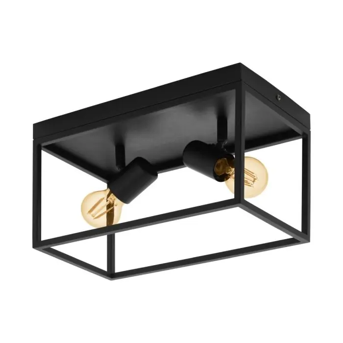 Marca Reconocida EGLO SILENTINA Lámpara de Techo Negro, 2 luces