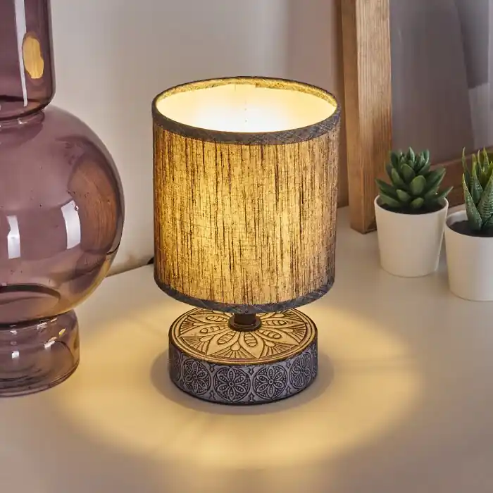 Kigombo Lámpara de mesa Gris, Negro, 1 luz Entrega Rápida