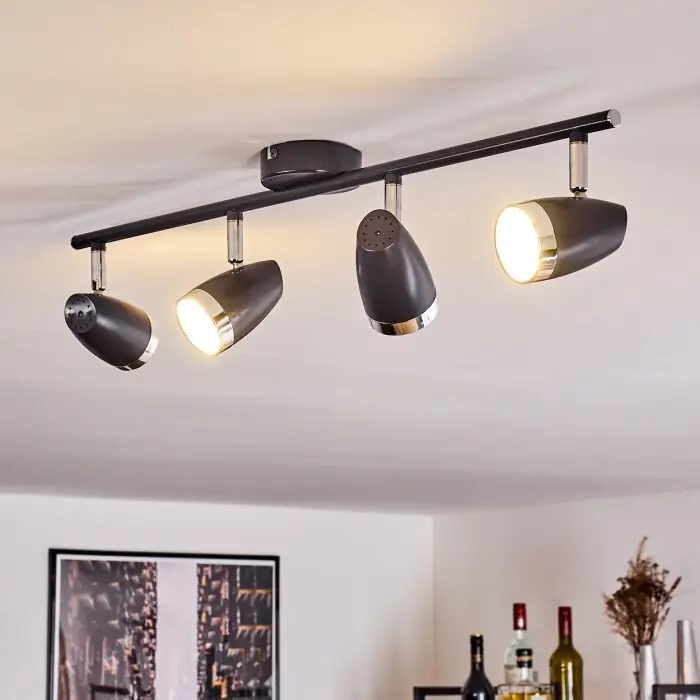Idlewild Lámpara de Techo LED Negro, 4 luces Económico