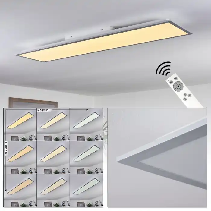 Nexo Lámpara de Techo LED Blanca, 1 luz, Mando a distancia Ocasión Especial