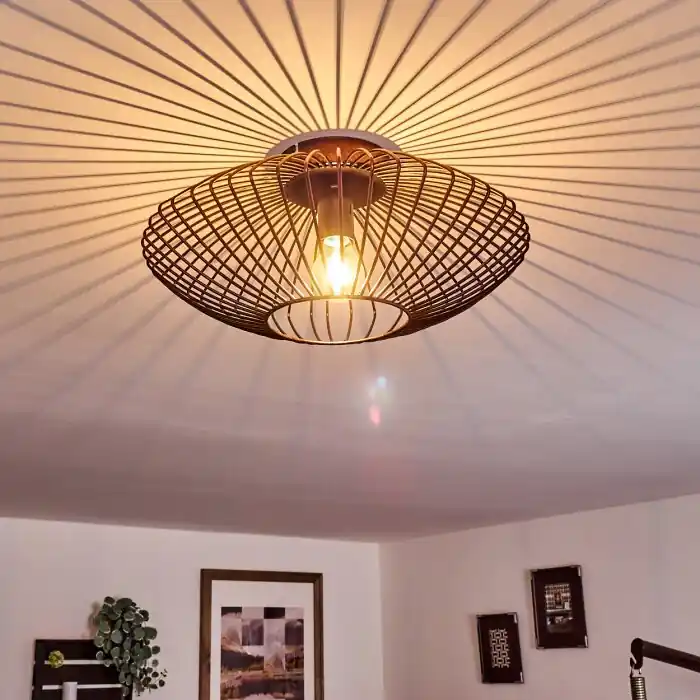 Oferta Flash Wemude Lámpara de Techo Cobre, Negro, 1 luz