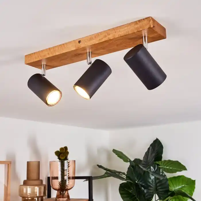 Zuoz Lámpara de Techo Madera clara, 3 luces Liquidación