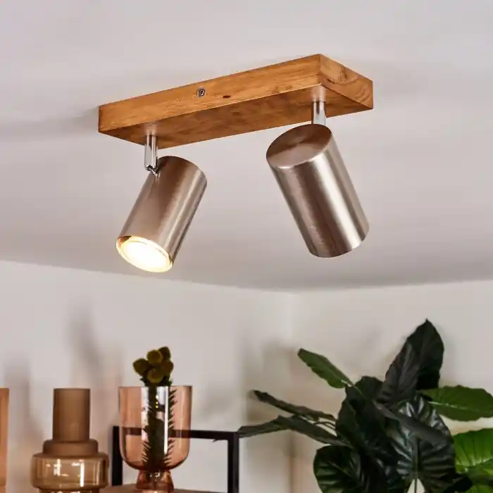 Zuoz Lámpara de Techo Madera clara, 2 luces A Buen Precio