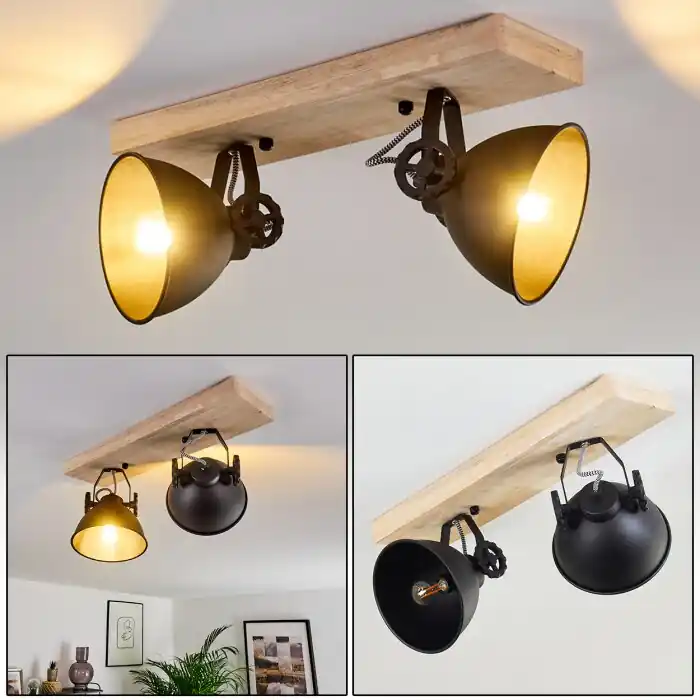 Svanfolk Lámpara de Techo Madera clara, 2 luces Económico