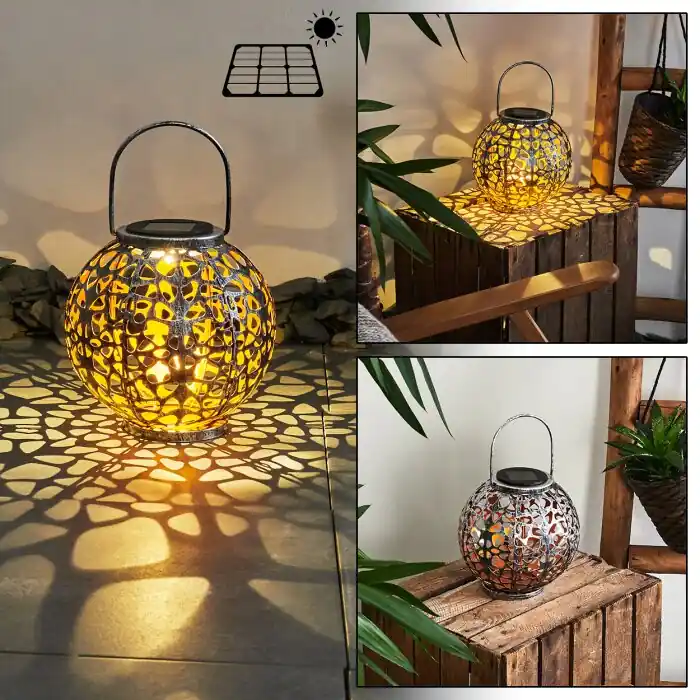 Venta Final Moreland Lámpara solar LED Cobre, Negro, Plata, 1 luz