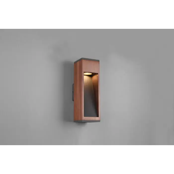 Popular Trio Canning Aplique para exterior Madera oscura, Níquel-mate, 1 luz