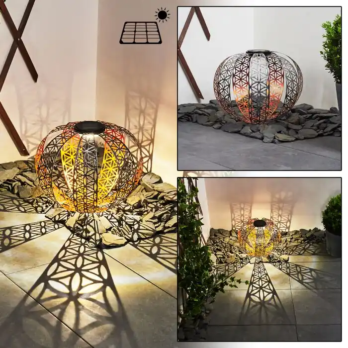 Wasalea Lámpara solare LED Bronce, Negro, Plata, 1 luz No Te Lo Pierdas