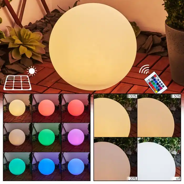 Entrega Rápida Ykullen Lámpara solare LED Negro, 1 luz, Mando a distancia, Cambia de color