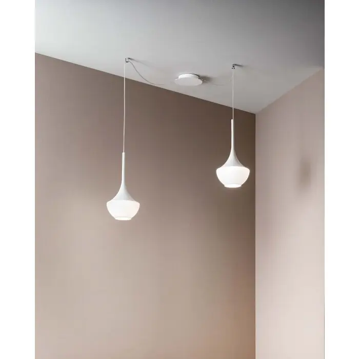 Oferta Fabas Luce Apollo Lámpara Colgante Blanca, 2 luces