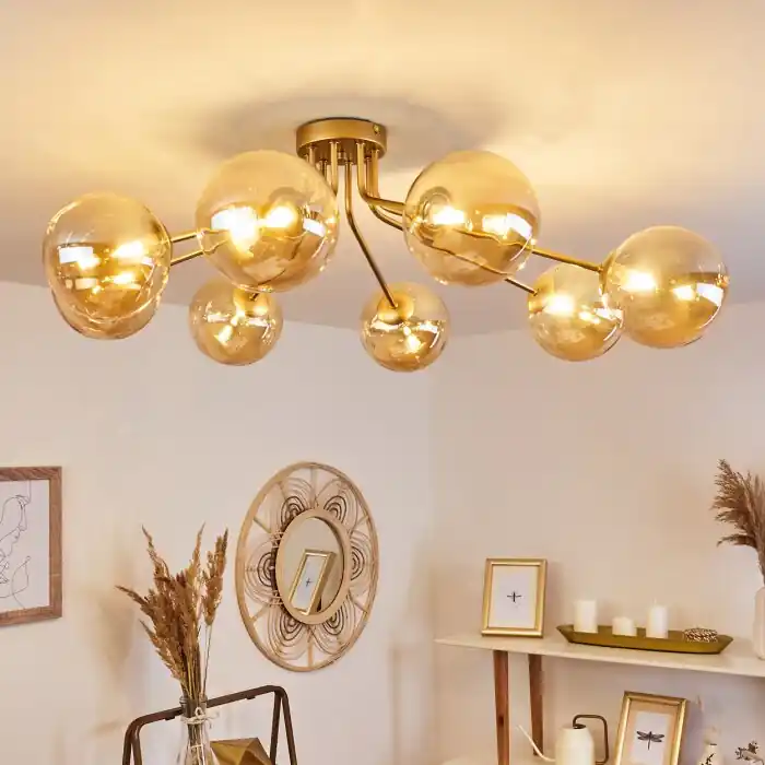 Más Vendido Alden Lámpara de Techo Latón, 8 luces