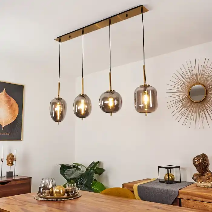 Verbania Lámpara Colgante Latón, 4 luces Precio De Oferta
