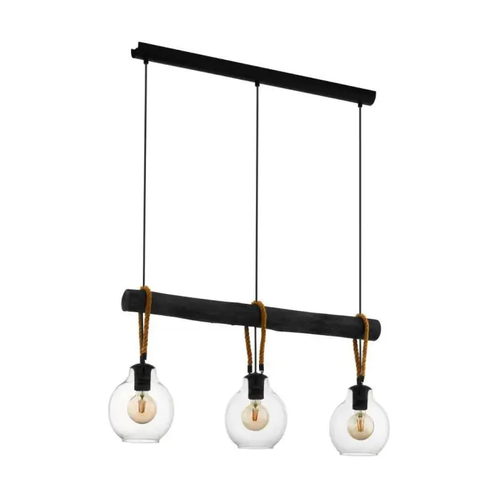 Directo De Fábrica Eglo-Leuchten RODING Lámpara Colgante Marrón, Negro, 3 luces