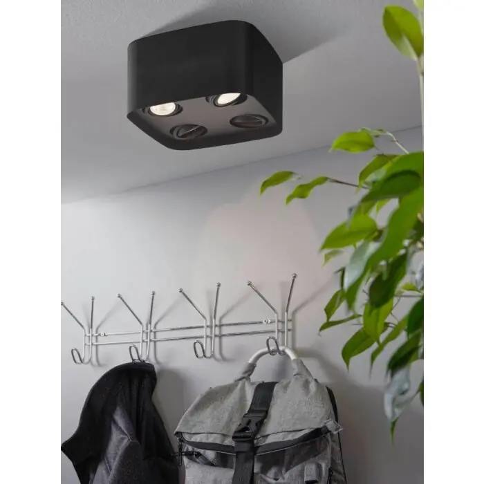 Última Oportunidad Eglo-Leuchten CAMINALES-Z Lámpara de Techo LED Negro, 4 luces