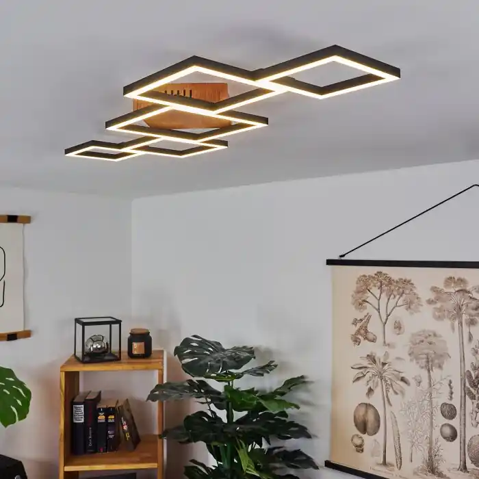 Zocca Lámpara de Techo LED Marrón, Madera oscura, 1 luz Favorito De Clientes