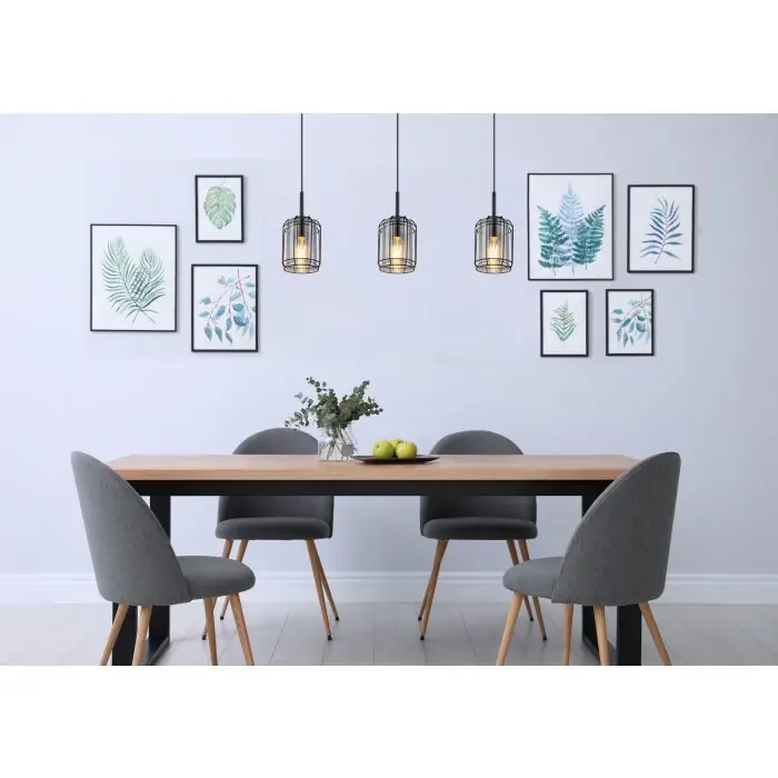 Barato Globo KAMMI Lámpara Colgante Negro, 3 luces