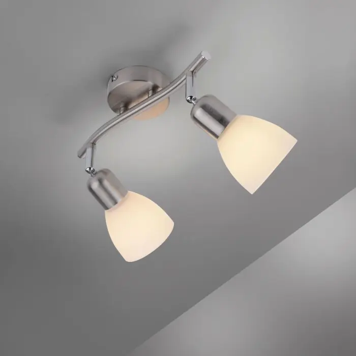 Oferta De Temporada Leuchten-Direkt KARO Lámpara de Techo Acero bruñido, 2 luces