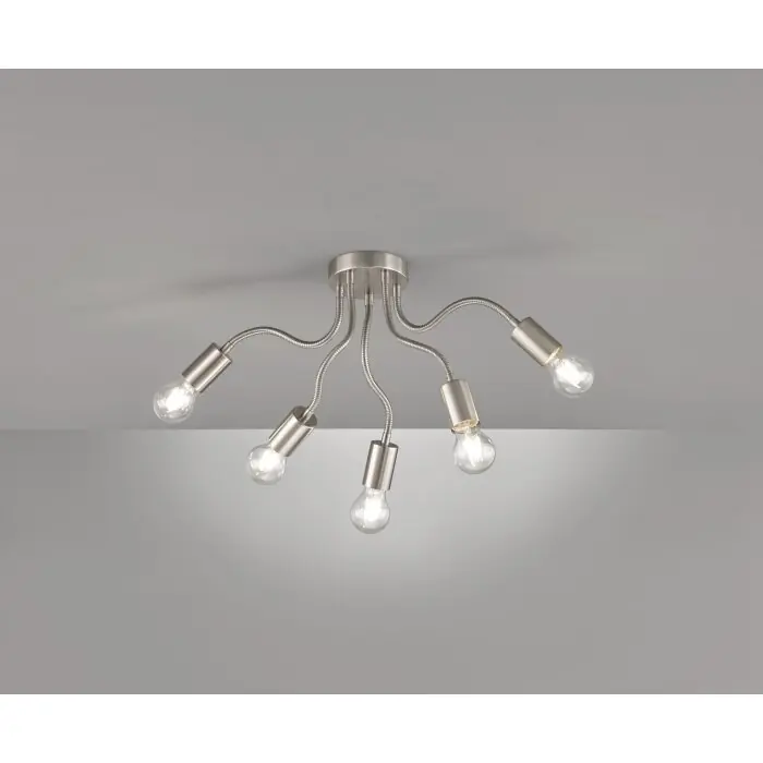 FHL-easy Bree Lámpara de Techo Níquel-mate, 5 luces Precio Reducido