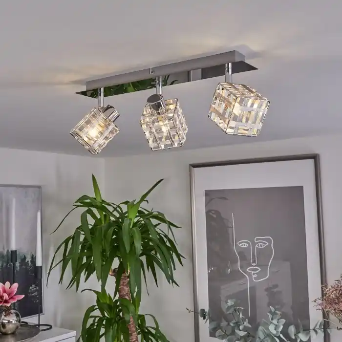 Disponible Ahora Desrue Lámpara de Techo Cromo, Plata, 3 luces