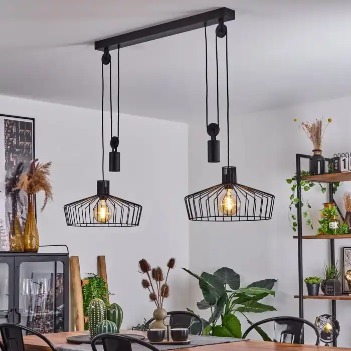 A Buen Precio Ilihuli Lámpara Colgante Negro, 2 luces