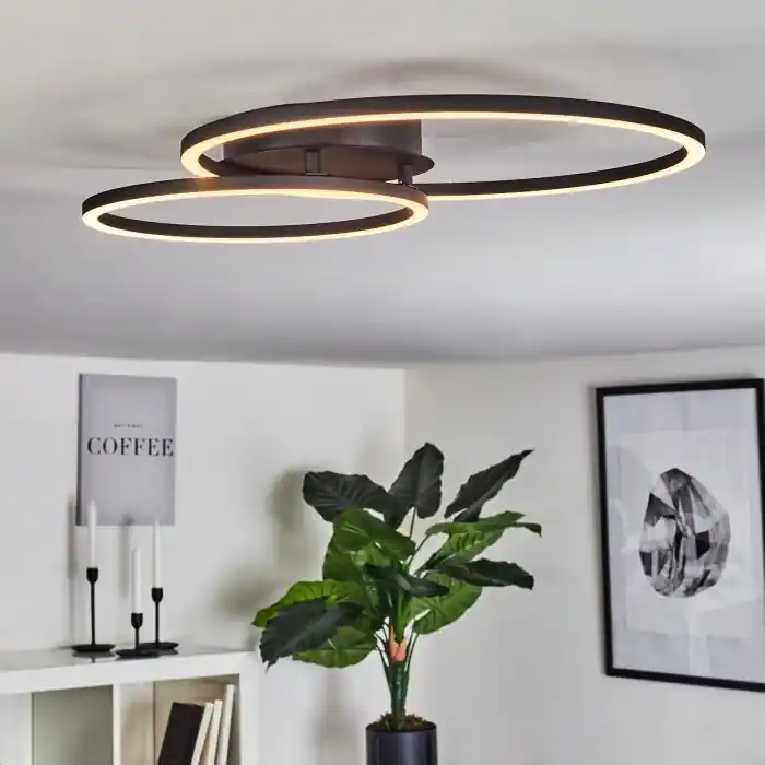 Pago Seguro Korca Lámpara de Techo LED Negro, 1 luz