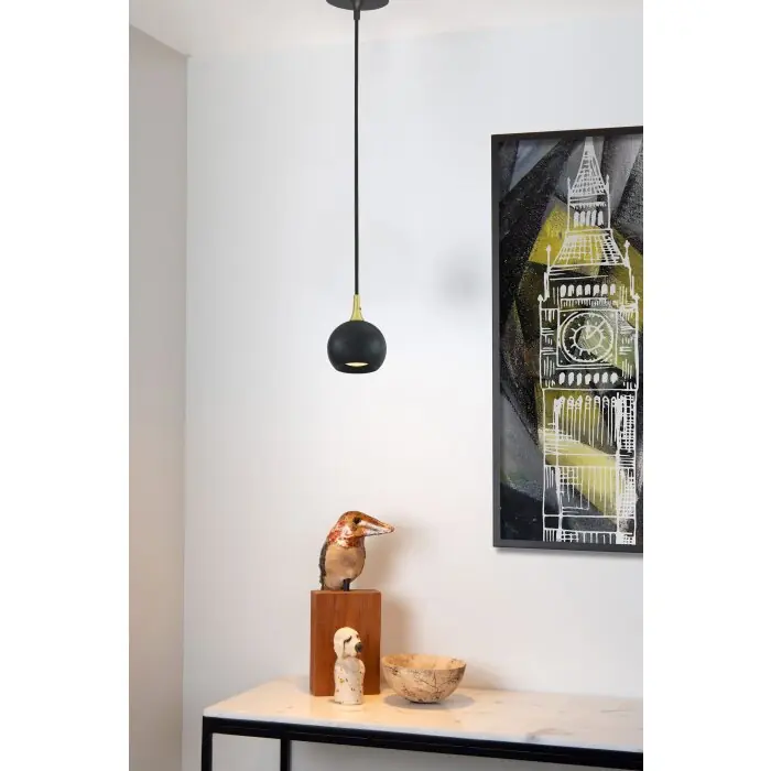 Lucide FAVORI Lámpara Colgante Negro, 1 luz Solo Por Tiempo Limitado