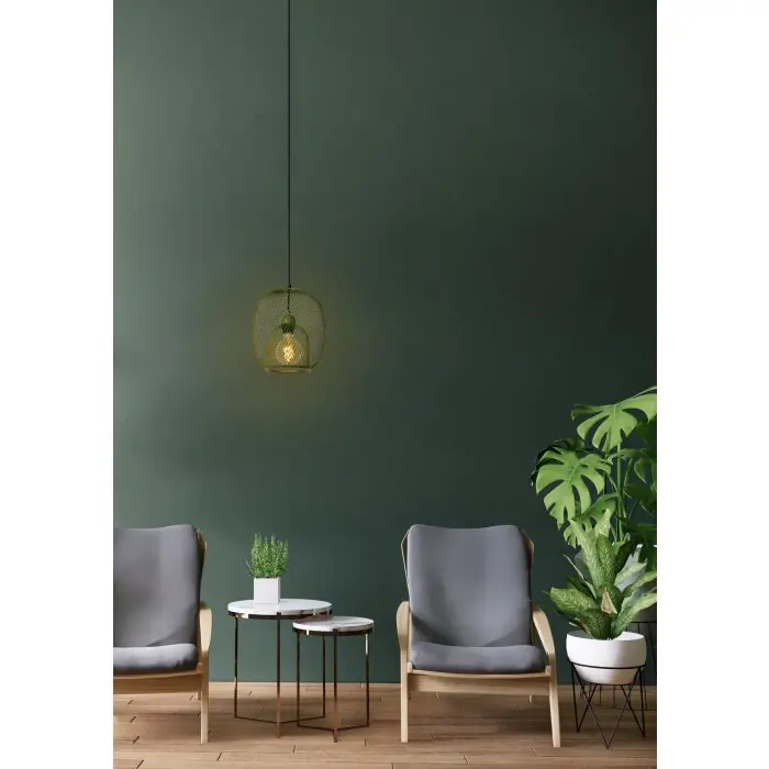Barato Lucide JERREL Lámpara Colgante Verde, 1 luz