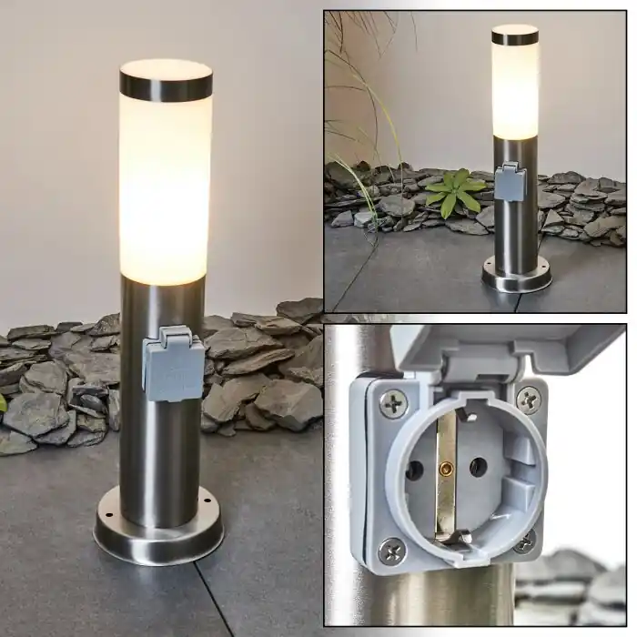 Envío Inmediato Sessa Poste de Jardín Níquel-mate, 1 luz