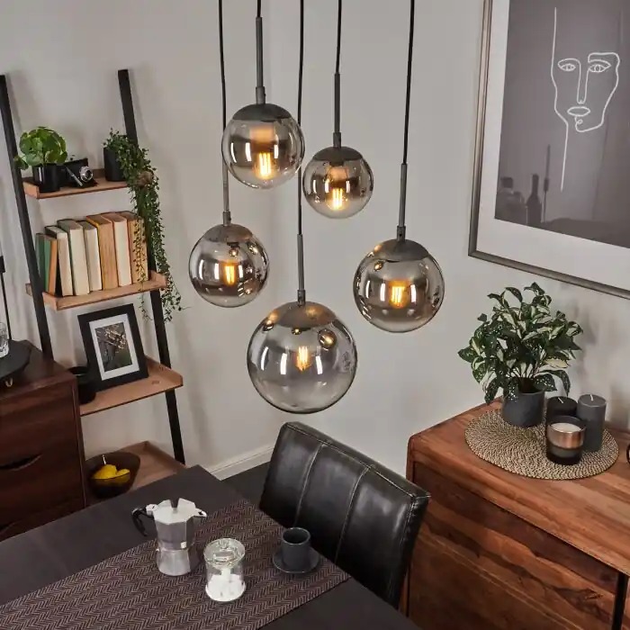 Ordenar Ahora Mismo Leissigen Lámpara Colgante Plata Antigua, 5 luces