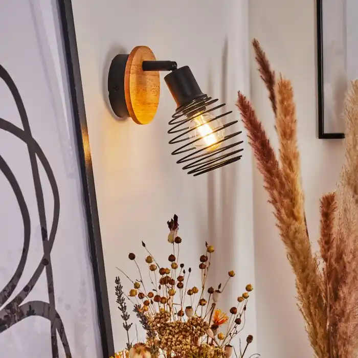 A Buen Precio Ballis Aplique Crudo, Negro, 1 luz