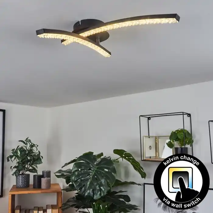 Rheinfelden Lámpara de Techo LED Negro, 1 luz Venta Final