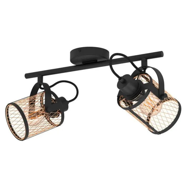 Promoción Exclusiva Eglo-Leuchten DELLOW Lámpara de Techo Negro, 2 luces